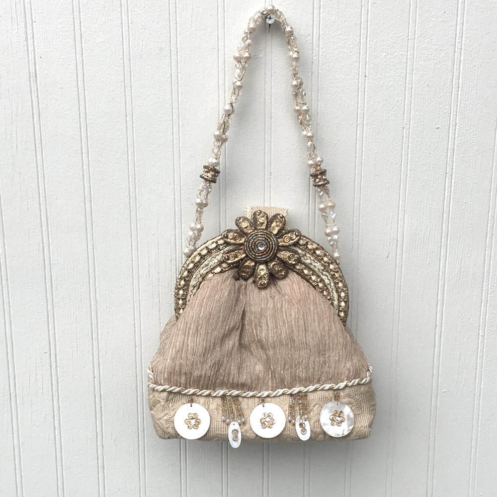 Mary Frances Gold Handbag Purse vintage - Picture 3 of 16